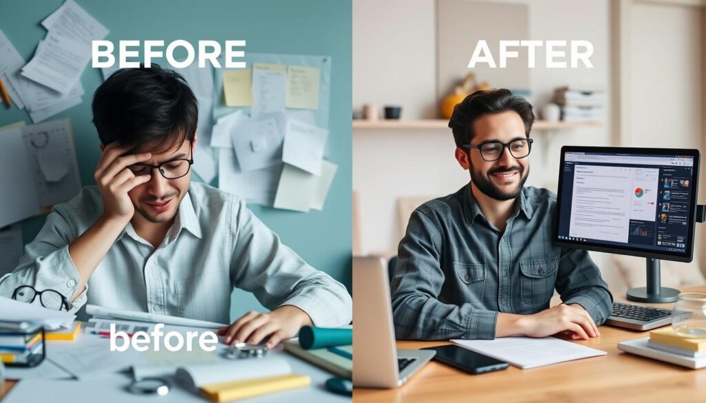 Before and after comparison of content creation process with and without AI tools Before and after comparison of content creation process with and without AI tools