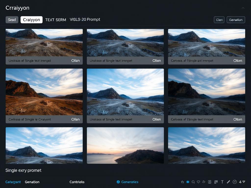Craiyon interface showing multiple AI-generated images from a single prompt Craiyon interface showing multiple AI-generated images from a single prompt