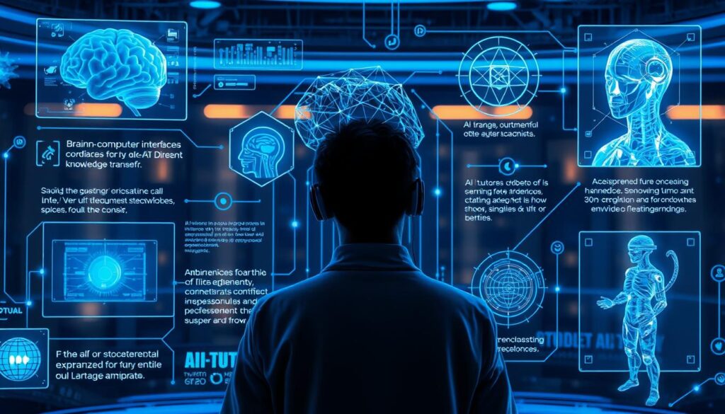 Futuristic visualization of advanced AI learning technologies Futuristic visualization of advanced AI learning technologies