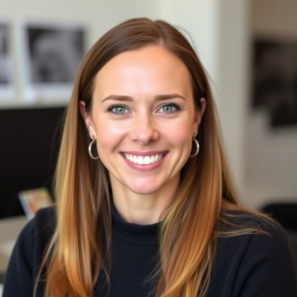 Portrait of Emma Rodriguez, digital content creator who increased productivity with AI tools Portrait of Emma Rodriguez, digital content creator who increased productivity with AI tools