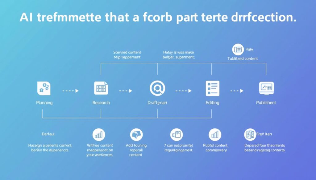 Step-by-step workflow showing integration of AI tools into content creation process Step-by-step workflow showing integration of AI tools into content creation process