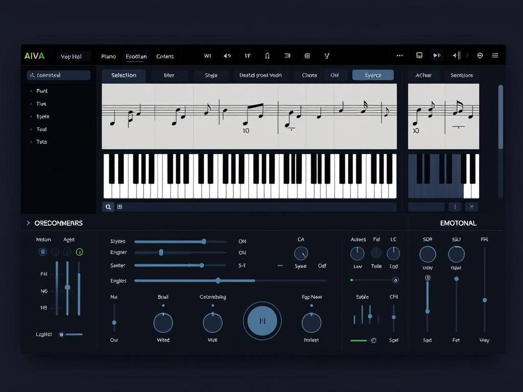 AIVA AI music generator interface