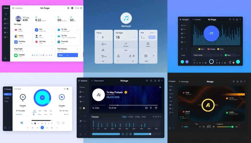 Collection of top AI music generator interfaces